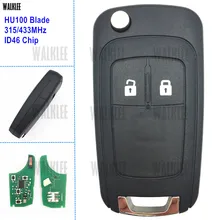 WALKLEE terno para Chevrolet Cruze Aveo Malibu Spark Sail Remoto Chave 315 MHz ou 433 MHz com ID46 Chip Integrado