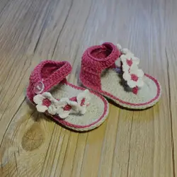 Qyflyxue-Детские Руки вязание крючком обувь, чистый хлопок детская обувь ручной работы. Разноцветные Цветок стилей могут быть выполнены по