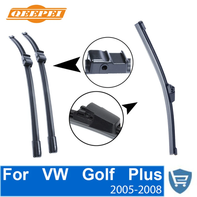 

Front and Rear Wiper Blade no Arm For VW Golf Plus 2005-2008 4-door wagon High quality Natural Rubber windscreen 28"+28"R