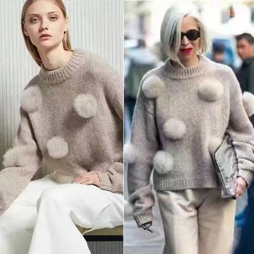 women sweaters and pullovers,unique women's sweaters,decorate rabbit hairball knitted sweater,winter warm clothes pull femme women sweaters and pullovers,unique women's sweaters,decorate rabbit hairball knitted sweater,winter warm clothes pull femme