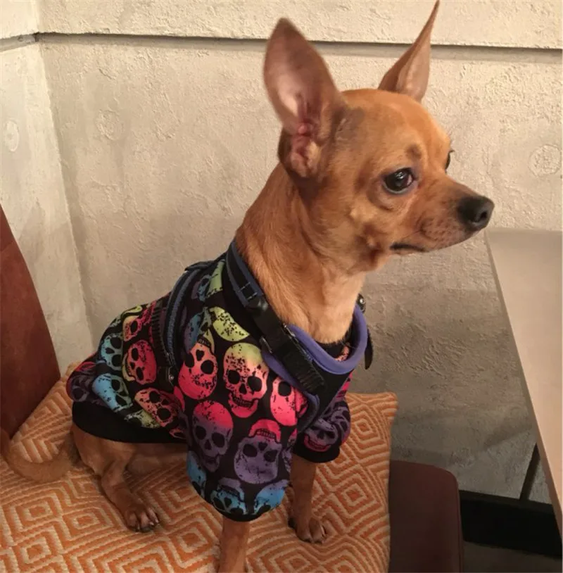 Skull Dog Clothes Autumn Winter Dog Clothes for Small Dog Pet Coat Jacket Outfit shih tzu Yorkies  Puppy Chihuahua Quilted Dog Clothing  18