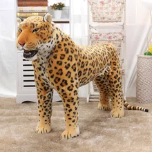 steel&plush fabric simuluation leopard large 110x75cm plush leopard toy prop,home garden decoration gift d2900