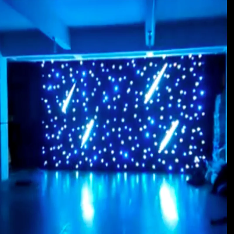 Fireproof Fabric 6m x 4m Black DJ DMX LED Star Cloth Drape with meteor shower effect LED Starlight With Controller Tianxin LEDS Fireproof Fabric 6m x 4m Black DJ DMX LED Star Cloth Drape with meteor shower effect LED Starlight With Controller Tianxin LEDS