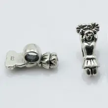 Beadsnice чистый 925 серебро, европейские бусины стиль ручной работы не скручивать винт в отверстие для браслетов кулон и ожерелье ID1511