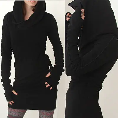  Hoodie Dress Women Hoodies Sweatshirt Dress Lady Black Clothes Casual Spring Fall Hoody Bodycon Lon