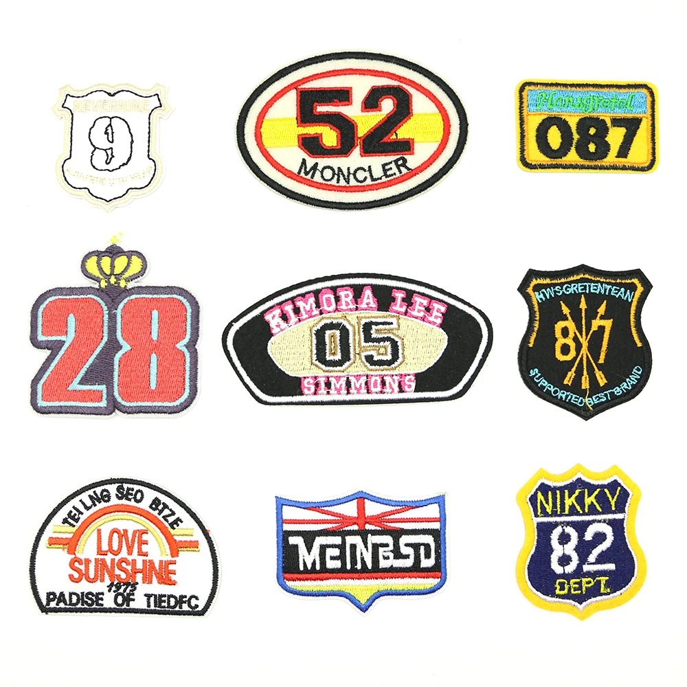 2018 New 1 pcs Iron-on number STYLE badges strijk applicaties voor kleding stickers for clothes D-041