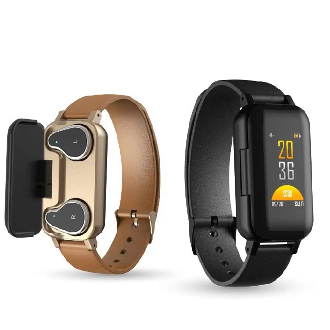 

Smart Wristband Sport Watch Men Women Smart Heart Rate Monitor Binaural Bluetooth Headphone Fitness Bracelet