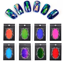 Hot New 1pcs Holographic Nail Art Broken Glass Foils Finger Stencil Decal Stickers DIY Nail Decorations