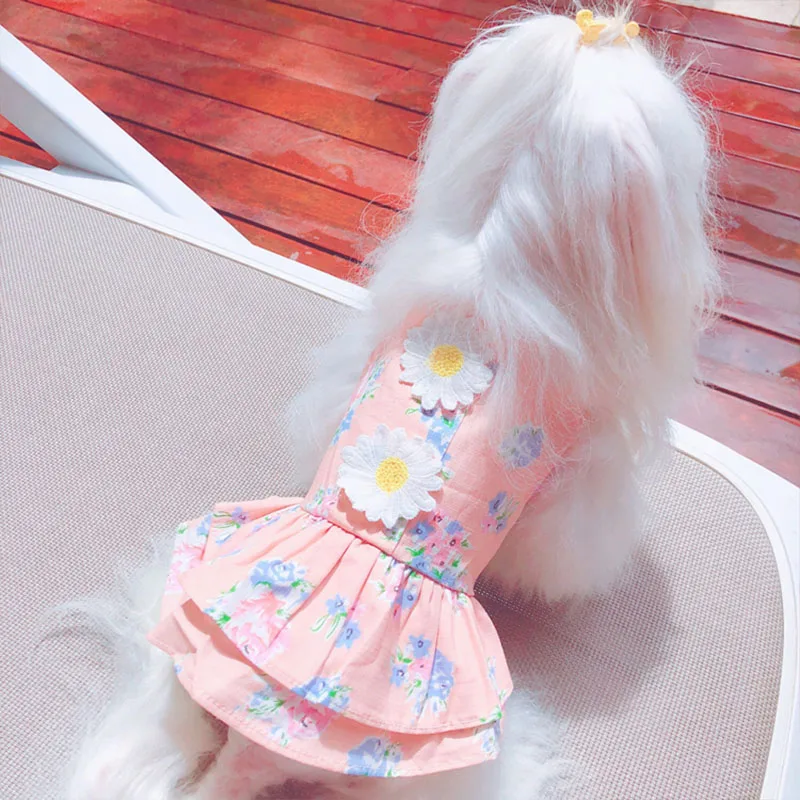 

Floral Pet Dog Dress Princess Small Dogs Dresses for Dogs Chihuahua Yorkshire Summer Pet Dresses Wedding Dress Puppy Cat Clothes