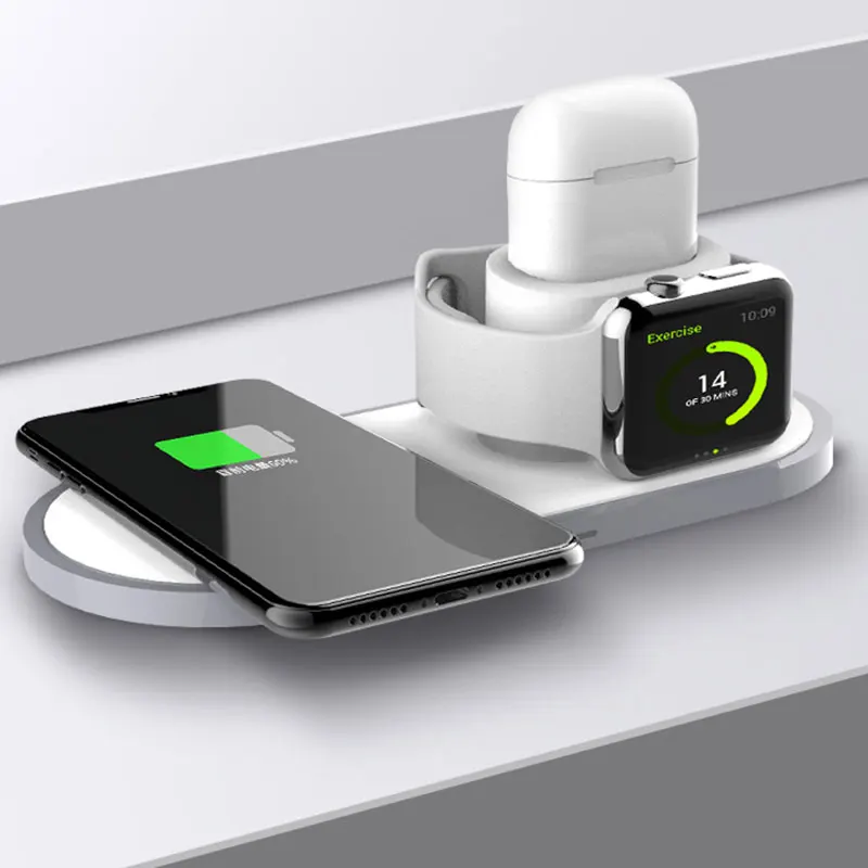 Европейский Союз (ЕС) 3 In 1 Fast Wireless Charger For iPhone iPhone X XS MAS XR Plus For Apple Watch Airpods Mobile Phone Fast Charge For Samsung - Тип штекера: Европейский Союз (ЕС)