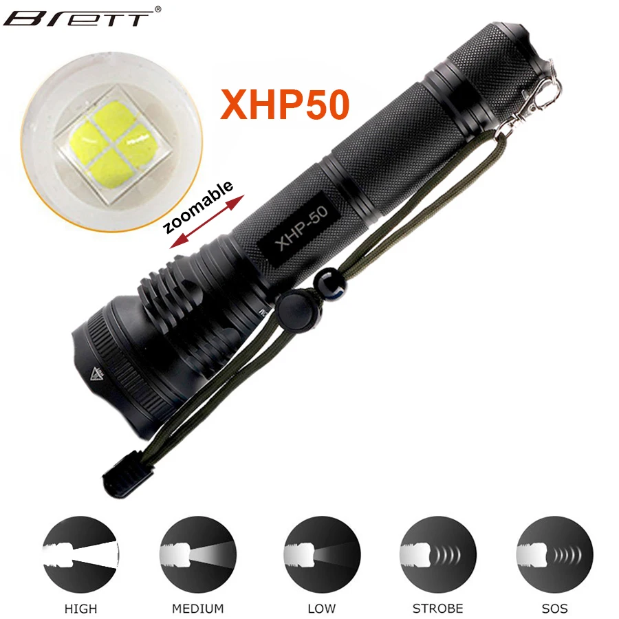 Новый длинный выстрел светодио дный тактический фонарь CREE XHP50/XHP70 Выделите 3000 люмен lanterna алюминиевый 5 Режим светодио дный фонарик