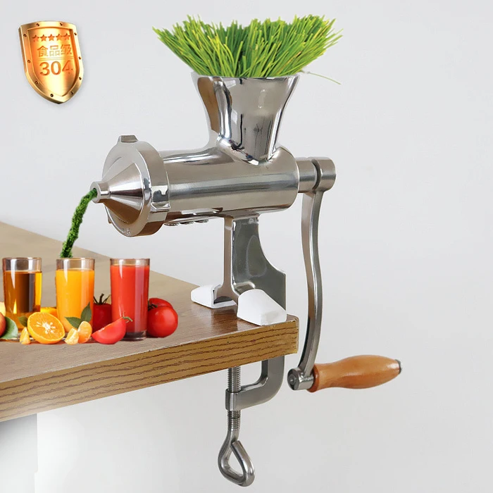 

high quailty new design Stainless Steel Manual Wheatgrass Juicer, cold juice press machine for home use