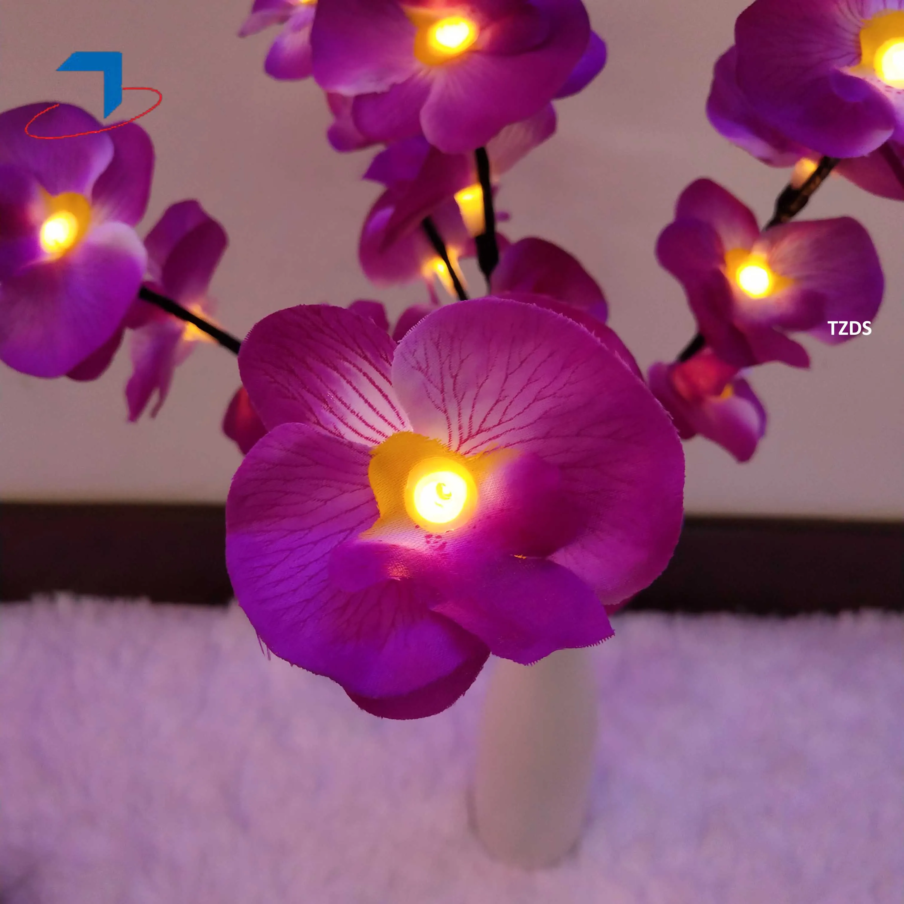 Цветущая Слива Моль Орхидея цветок сказочные огни светящаяся гирлянда на батарейках для Свадьбы вечерние украшения спальни Святого
