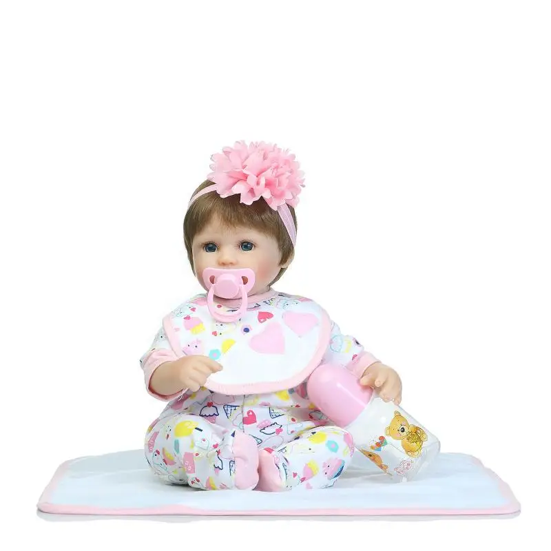 NPK 40 см новая силиконовая кукла reborn baby, игрушка для девочек, brinquedos, подарок на день рождения для детей, виниловая кукла для новорожденных, голубые глаза