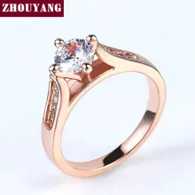 Женское Обручальное Кольцо ZHOUYANG классическое кольцо из розового