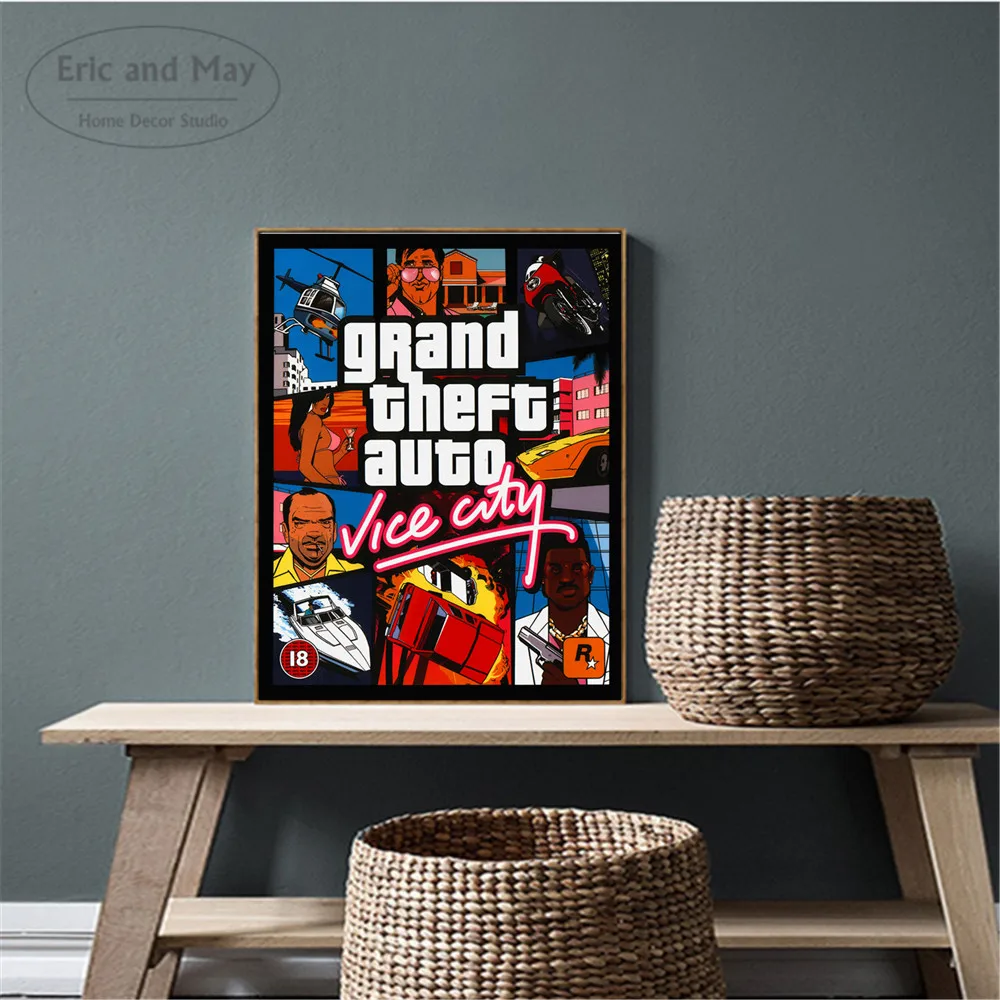 Grand Theft Auto Vice Цитата Плакаты и художественная печать на холсте декоративные