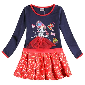 

Girls long-sleeved dress embroidered cotton spring and autumn new 2~8 years old children for girls long-sleeved dresses H6281Y