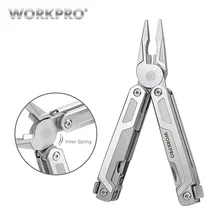 WORKPRO Multi Tool 15-in-1 Pocket Tool multi Pliers Saw Cutters for EDC Stainless Steel Utility Tools with Sheath