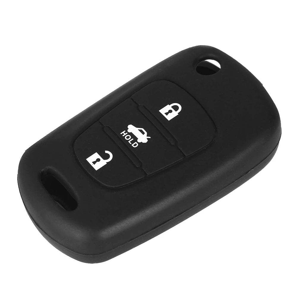 KUNIO Custodia Portachiavi In TPU Per Hyundai (i20, I30, I35, IX20, IX35, Accent, Fit) E Kia (Picanto, Sportage, K5) - 3 Pulsanti, Nero