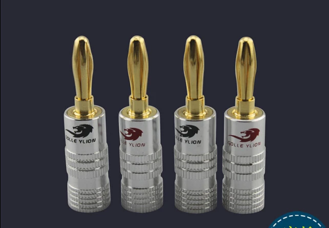 

4pcs Audio cable terminals Posts All copper banana Speaker wire Speaker Cable Copper banana plug