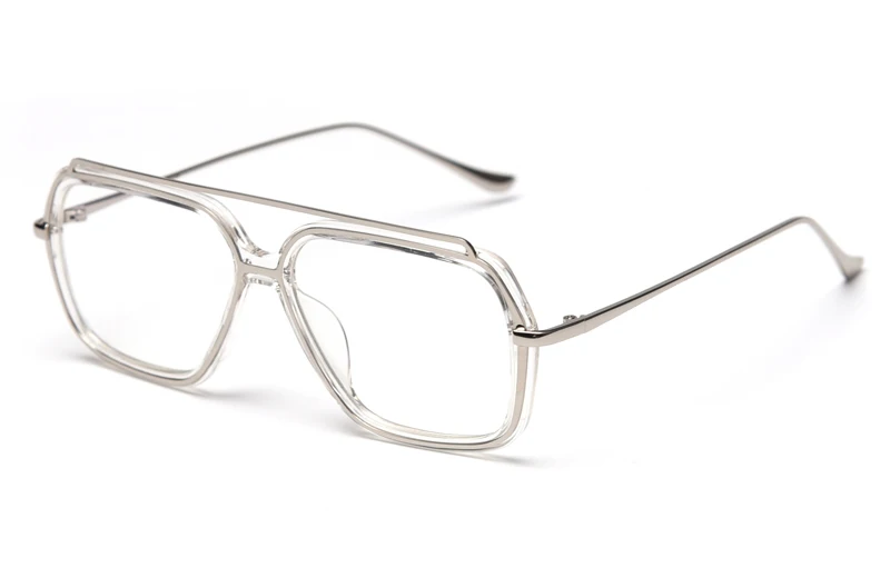 Peekaboo мужские прозрачные Солнцезащитные очки женские многоугольные полуметаллические шестиугольные очки оправа мужские прозрачные линзы высокое качество - Цвет линз: transparent clear