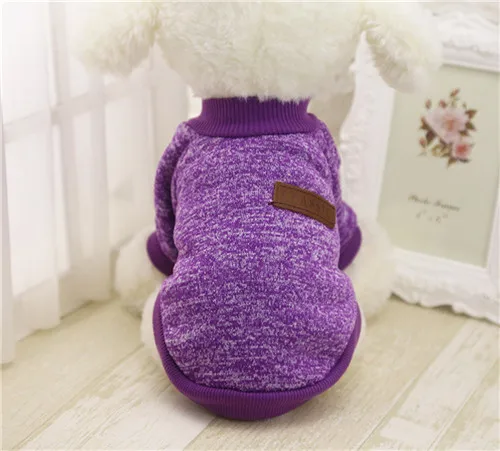 Зима теплая одежда для собак для маленьких собак хлопок щенок, домашнее животное, Кот пальто куртки Чихуахуа Йоркширский Мопс свитера Костюмы костюм для животных - Цвет: Purple