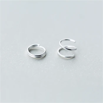 

BOAKO 925 Sterling Silver Ear Bones Ear Buckle For Women Men Girl Birthday Party Jewelry Gift Spiral Coil Earring Z3