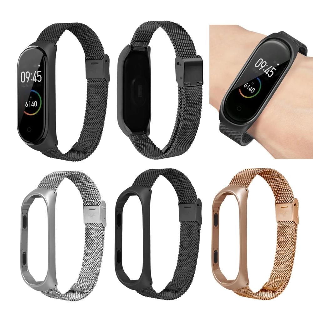 

Fashion Milanese loop Stainless Watch Band Strap For Xiaomi Mi Band 4 Wrist bands Bracelet Watch Straps Metal Belt for Miband 4