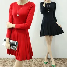 2015 fall fashion simple slim knit dress female wholesale 8441