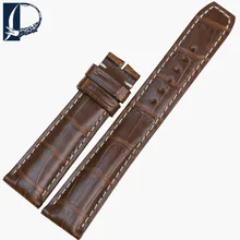 Pesno Charming Yellowish-Brown Alligator Leather 21x18mm Watch Band Strap for Men’s Watch Suitable for Baume & Mercier