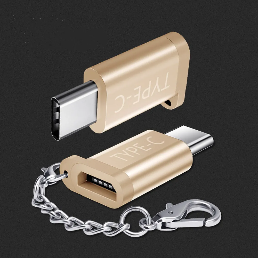 USB-C Тип с разъемами типа C и Micro usb-кабель для передачи данных и зарядки адаптер для Samsung Galaxy S8/S8 плюс высокое Скорость Сертифицированный Аксессуары для мобильных телефонов - Цвет: Gold