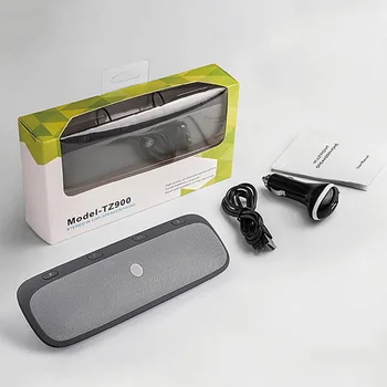 

New Sun Visor Wireless Bluetooth V3.0+EDR Car Calling Kit Speakerphone Charger with Cable Audio Music Speaker with Hanging Hooks