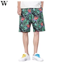 Womail, новинка, повседневные мужские брюки, прямые, модные, летние, трендовые, с принтом в виде листьев, свободные, плюс размер, пять cent, пляжные брюки, June6