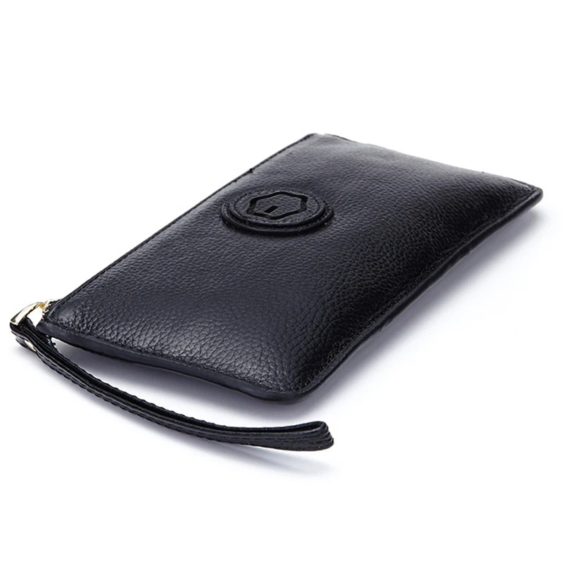 Genuine Cow Leather Women Wallet Zipper Long Coin Purse Fashion Brand