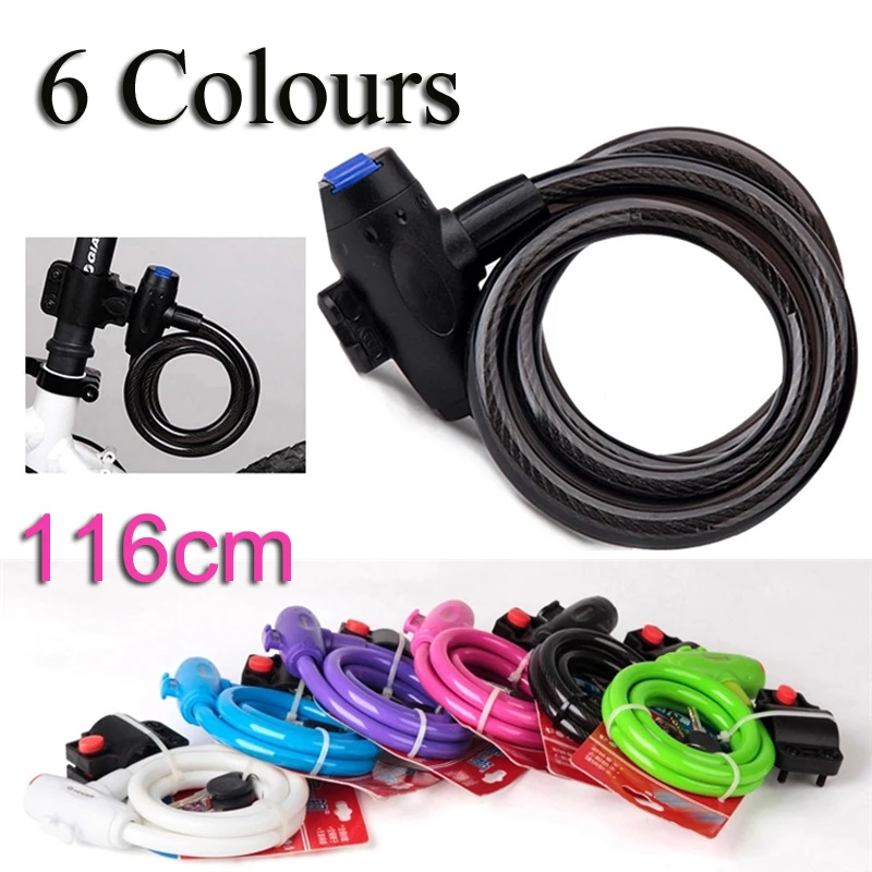 

Anti Theft Black White Green Pink purple moto Bike Lock Steel Wire Safe Carbon Bicycle Lock MTB Mountain Road motorcycle Lock