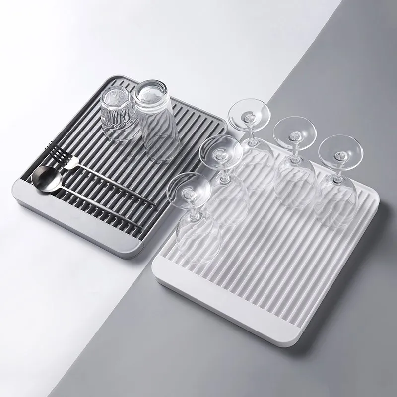 

Diatom mud Dish Drainer Tray Kitchen Large Sink Drying Rack Worktop Storage Rack Organizer Kitchenware Cutlery Drip Plate