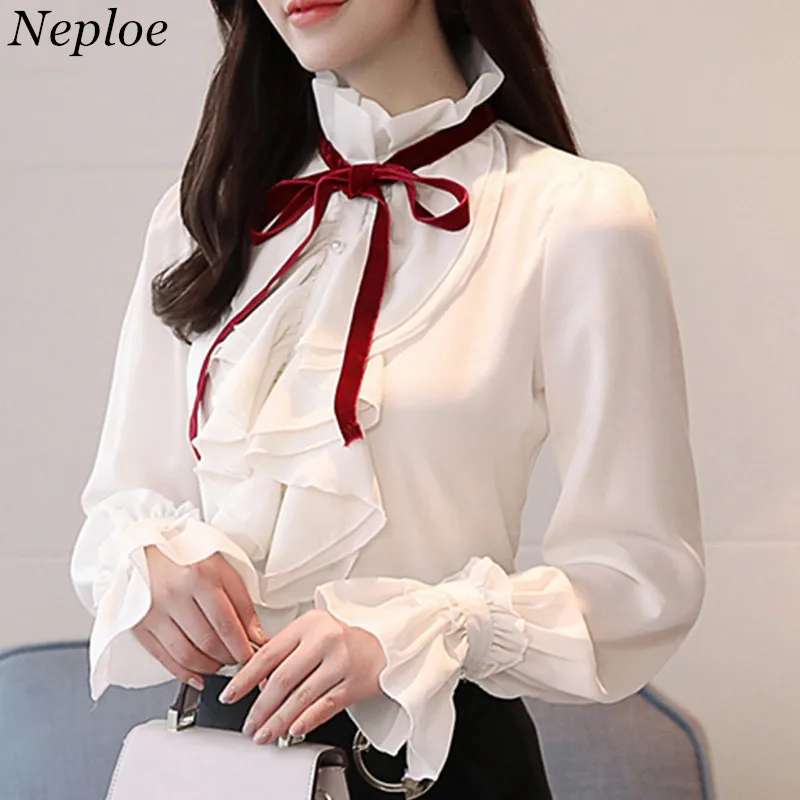 Autumn Women Shirt Chiffon Blouses Fashion Casual Long