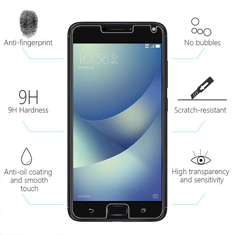 Для Asus Zenfone 4 Max ZC520KL закаленное стекло 9H 2.5D Премиум Тонкая Защитная пленка для