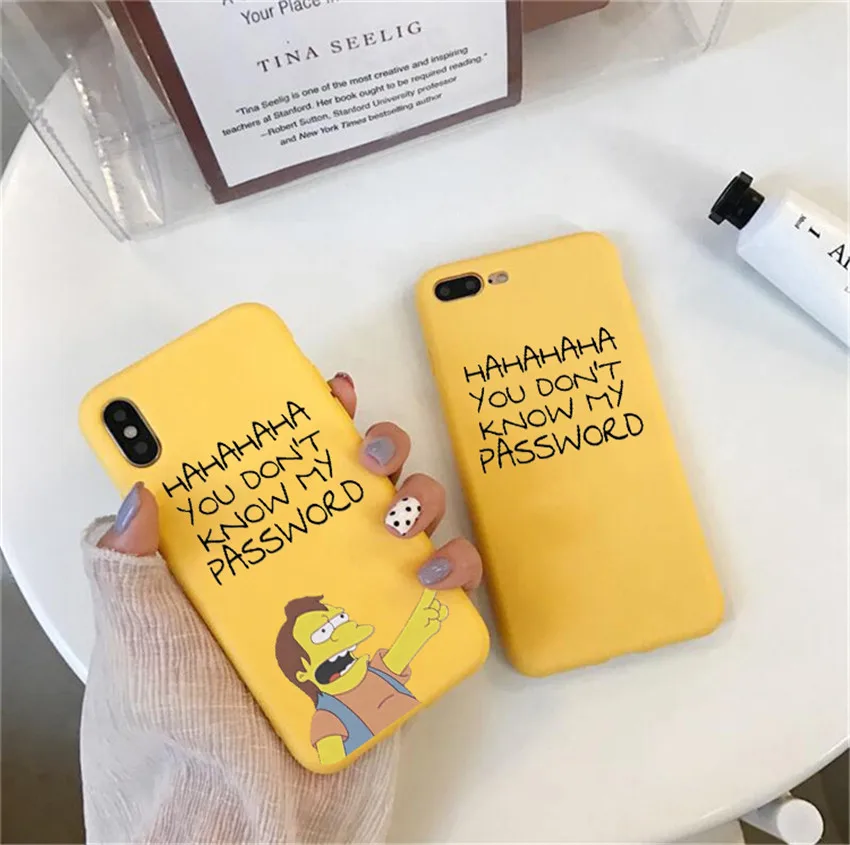 Cartoon Funny ha ha ha NO phone Case For iPhone X 7 Plus XS 10 Case Silicone Phone Cover cases For iPhone 6S 8 Plus XS Max Case