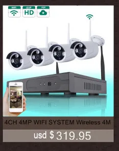 1080 P 4CH Беспроводной NVR CCTV Системы Wi-Fi 2.0MP наружная, в защитном колпаке P2P IP Камера Водонепроницаемый безопасности комплект видеонаблюдения