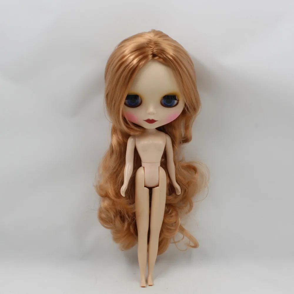 nude doll 260BLKN1533/F8112513matte лицо коричневый вьющиеся длинные волосы без челки Центральная стрижка нормальное тело Обнаженная кукла подходит для изменения DIY - Цвет: nude doll