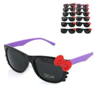 Горячая Распродажа!, 5 шт./партия, милые новые дизайнерские очки бренда Kitty kt Cat женские солнцезащитные очкив ретро стиле женские солнцезащитные очки с бантом
