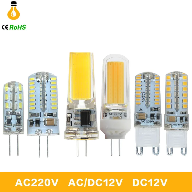Самая низкая цена G9 Светодиодные лампы SMD2835 2609 COB G4 светодиодные 3 Вт 7 9 12 DC12V AC220V 360