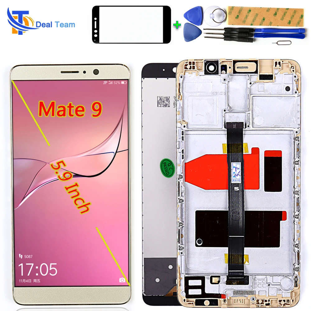 

Deal Team Lcd Display For Huawei Mate 9 Touch 5.9 inch Screen Digitizer Assembly 1920*1080 Frame with Free Tools Glass film