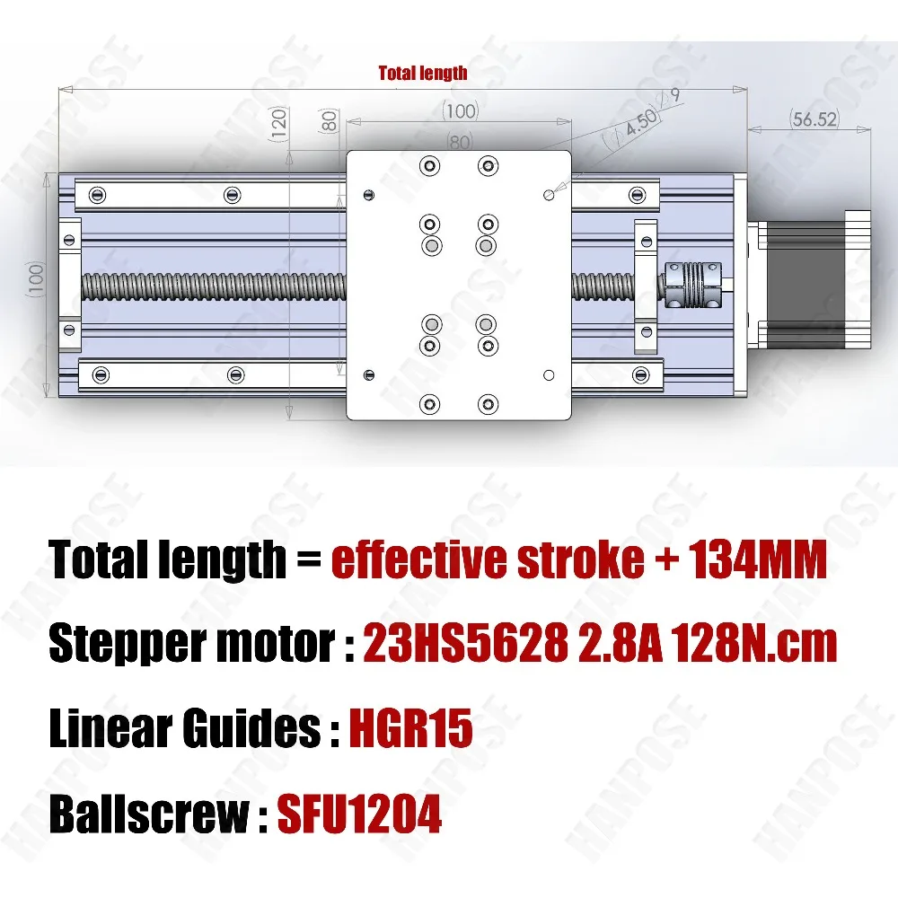 HPV6 Linear module ballscrew SFU1204 with Linear