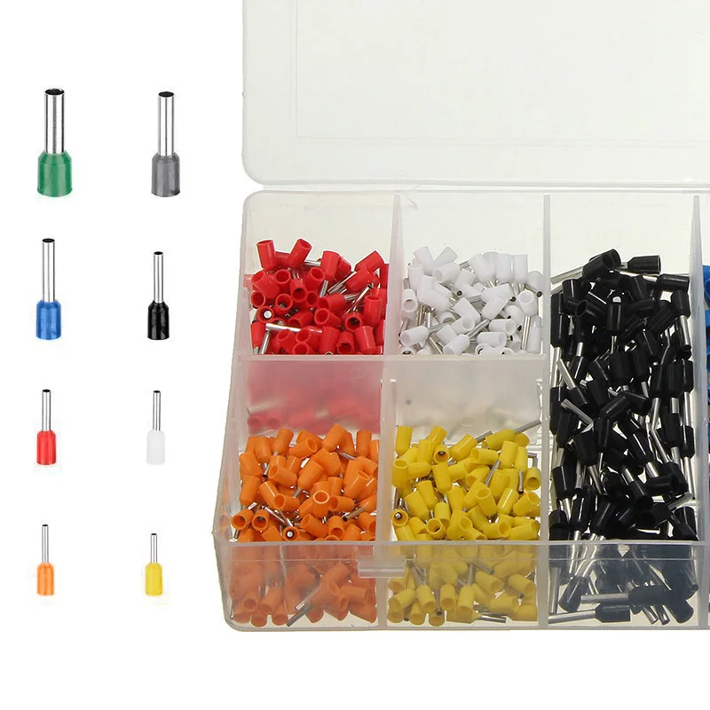 

800 Pcs/Box Ferrule Wire Assorted Connector Set Self Adjusting Crimping Plier 10-22mm AWG MAL999