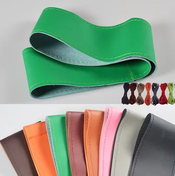 

girl Green Breathable Braided leather cover on the steering wheel of the car braid case covers at the steering-wheel 38 cm