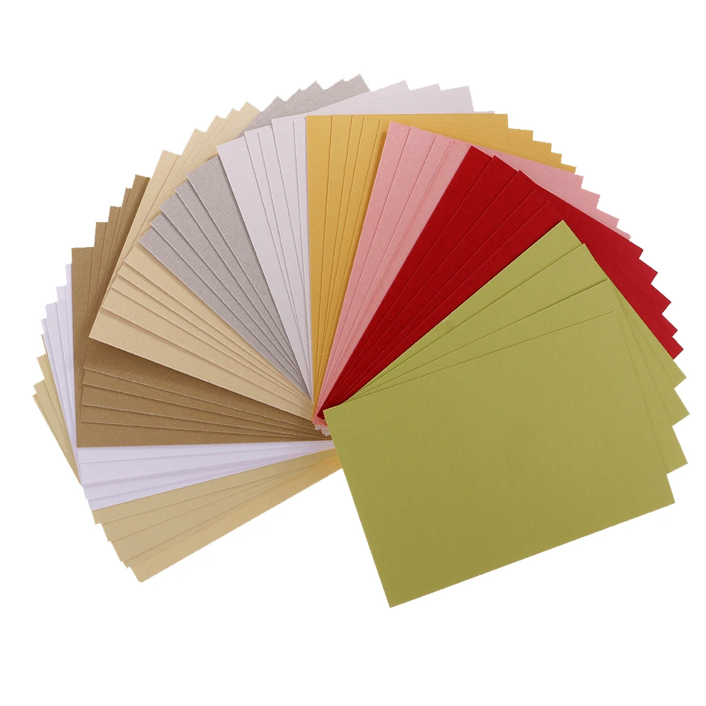 50 Pieces Pearlescent Cardstock Paper Crafts Specialty Paper Assorted Colors