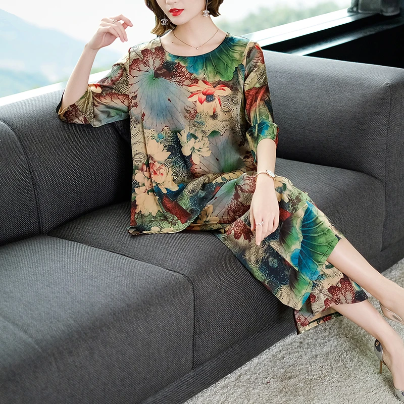 

Green Plus Size Large 2 Piece Set Women Outfits Co-ord Set Print Floral Loose Top and Pants Suits 2019 Summer Elegant Clothing