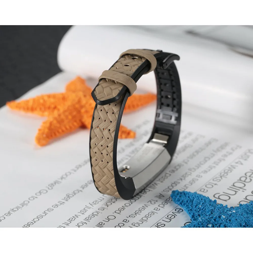 

TPU Watch Band Strap Bracelet+CRESTED Genuine Leather For Fitbit Alta/ Alta hr Watchband Replacement High Quality Watch strap